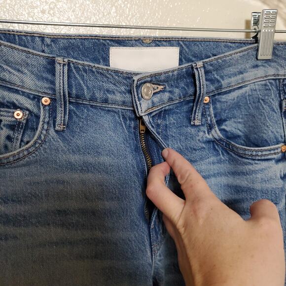 MOTHER The Outsider Flood Fray Jeans Sz 26 - Picture 5 of 14